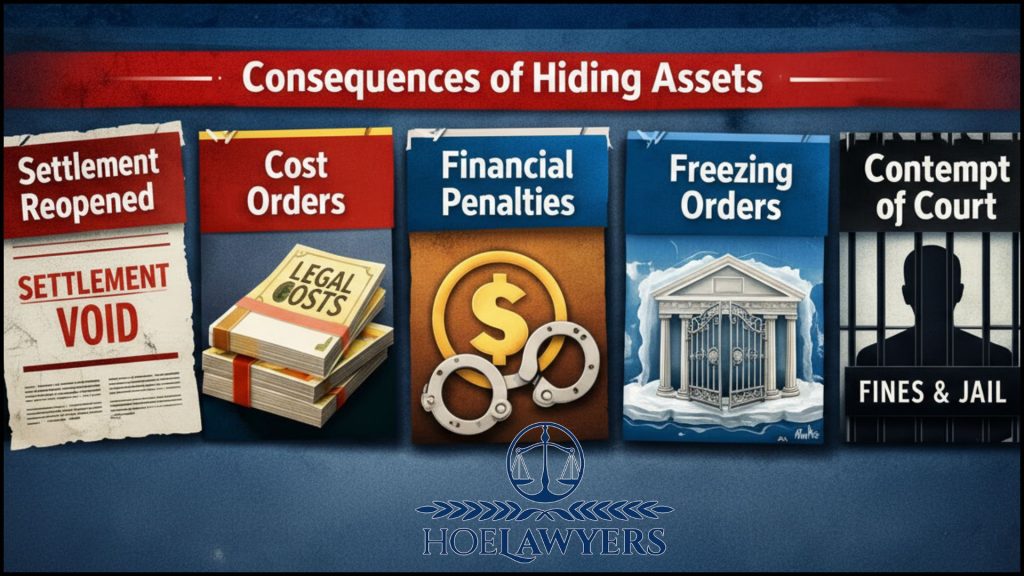 Legal penalties for hiding assets